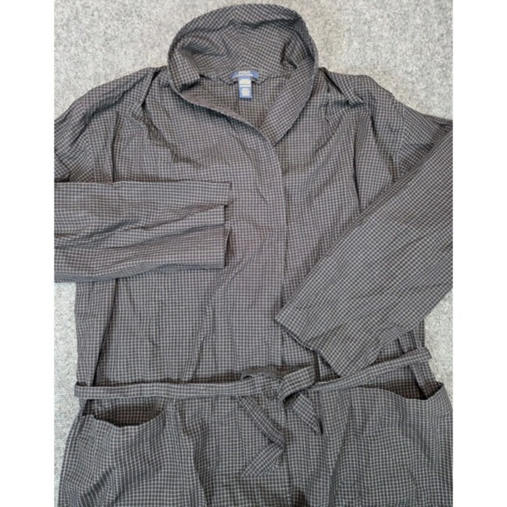 Polo Ralph Lauren Sleepwear Robe Mens Small Black Checkered Cotton